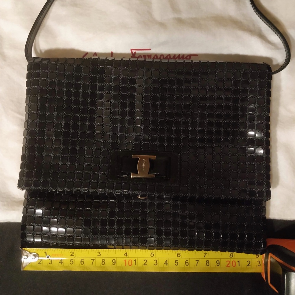 💕✨AUTHENTIC Ferragamo Mini Black Sequin Bag✨💕 - Picture 12 of 16